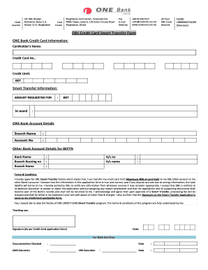 One Bank Smart Transfer Form