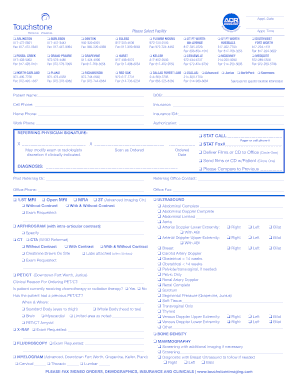 Touchstone Imaging Order Form