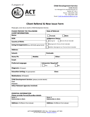 Editable Referral Form