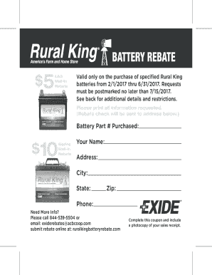 Rural King Group 31 Battery  Form