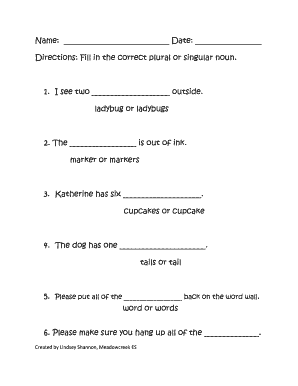 Fill in the Blanks with Plural Form of Nouns