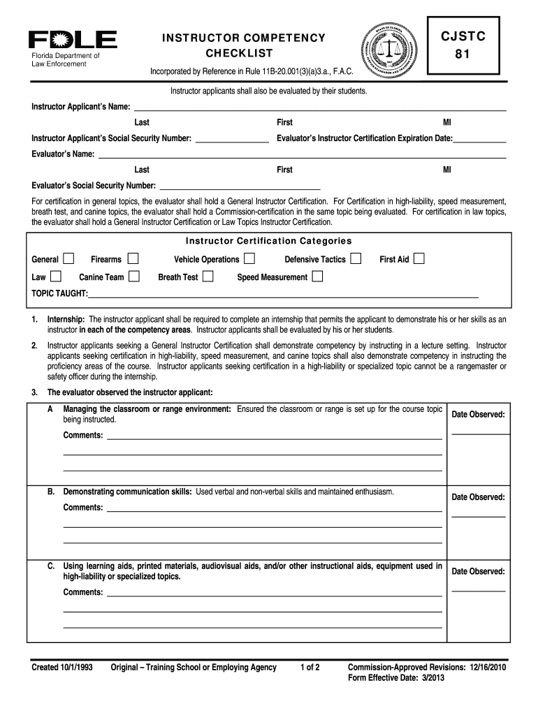  Printable Fdle Cjstc 77 Form 2010-2024