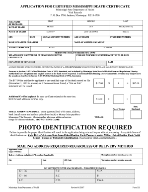 Get and Sign Mississippi Department of Health 2017-2022 Form