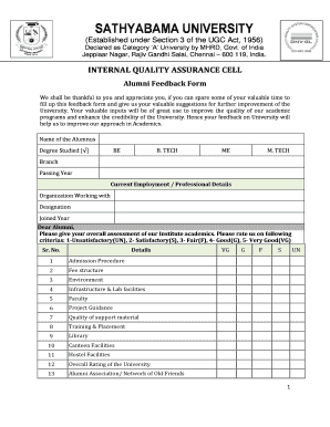 Alumni Feedback Form