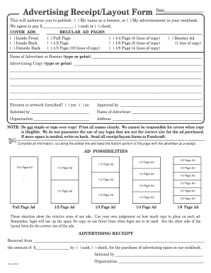 Receipt Advertising  Form