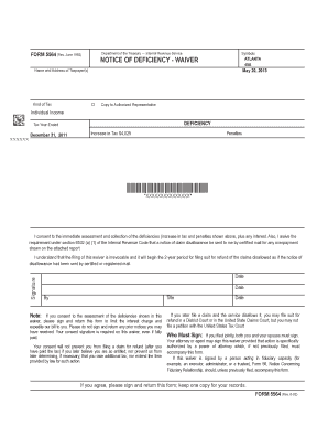 5564 Notice Deficiency Form