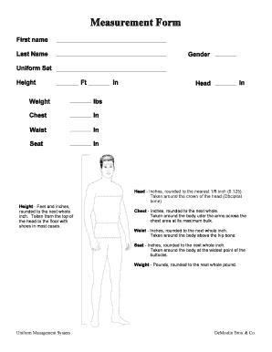 Measurement Form PDF