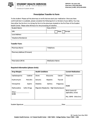 Shs Transfer Form