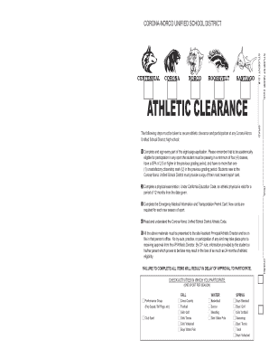 Cif Altheic Clearence Form