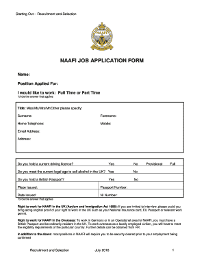 NAAFI JOB APPLICATION FORM Naafi Co Uk Naafi Co