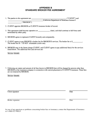 APPENDIX a STANDARD BROKER FEE DISCLOSURE FORM Formservice3 Fsc