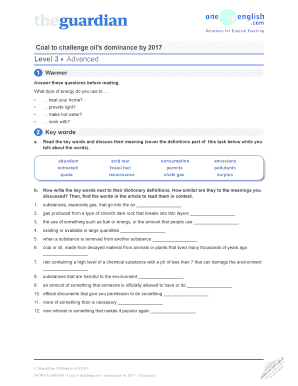 The Guardian Weekly Level 3 Advanced PDF  Form