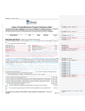 1 DSC 8000B Lakes &amp; PondsWaterfront Property Disclosure Rider  Form