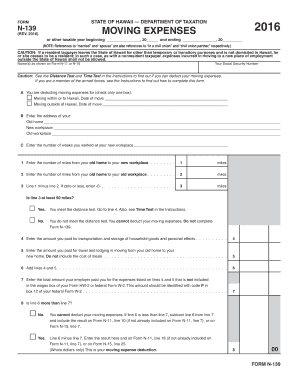  Form N 139, Rev , Moving Expenses Forms 2016