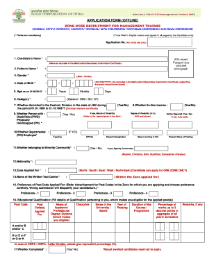 Application Form Offline Food Corporation of India