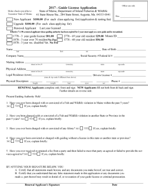 Get and Sign Maine Guide Application 2017-2022 Form