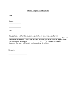 Eviction Notice Template  Form