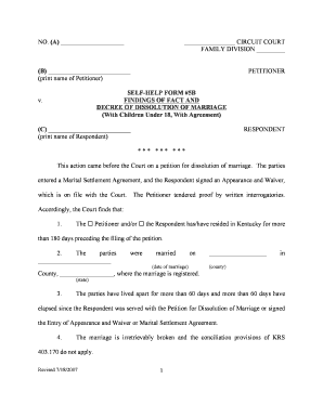 Petition Dissolution  Form