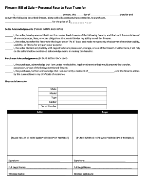 Firearm Disposition  Form