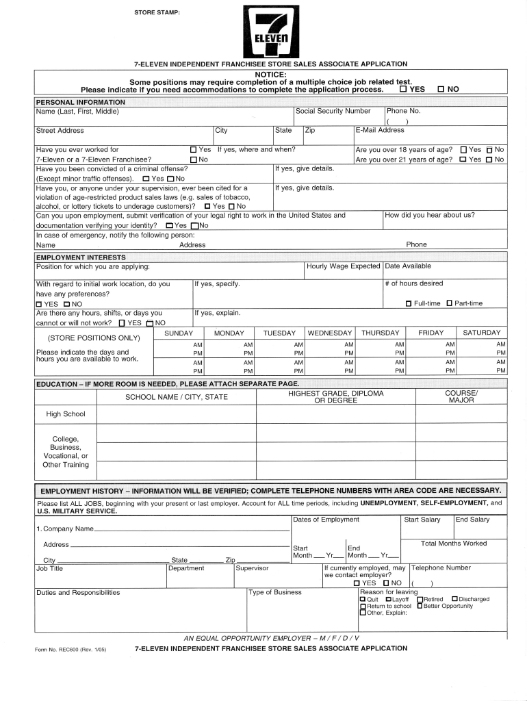  7 Eleven Application 2005-2024