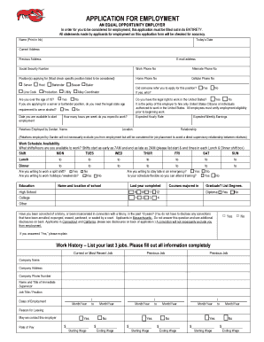 Red Lobster Application PDF  Form