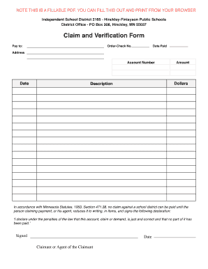 Get and Sign Claim Verification Form Pages Hf K12 Mn