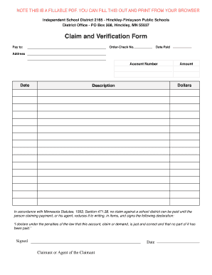 Claim Verification Form Pages Hf K12 Mn