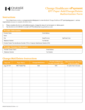 Emdeon EFT Payer AddDeleteChange Auth Form Form