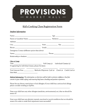 Cake Training Registration Form