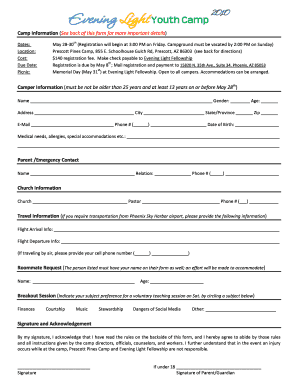 WINTER YOUTH RETREAT REGISTRATION FORM