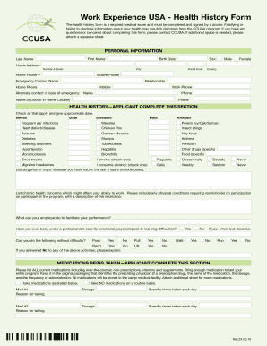  Usa Health Form 2016-2024