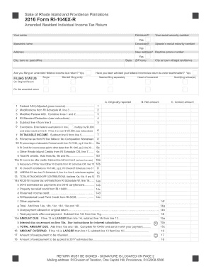  Ri 1040x Tax 2016-2024