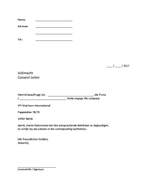 Vollmacht Template  Form