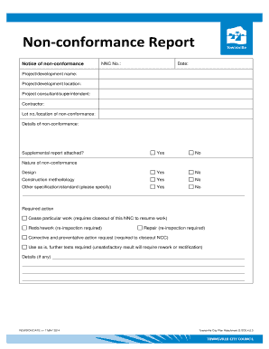 Non Conformance Report Eplanning Townsville Qld Gov