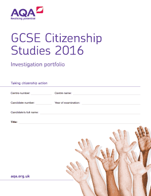 GCSE Citizenship Investigation Portfolio GCSE Citizenship  Form
