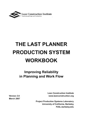 Last Planner System Excel Template  Form