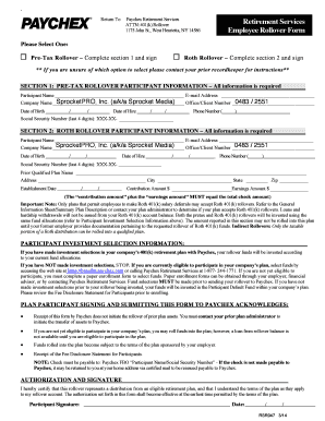 Paychex 401k Rollover Form