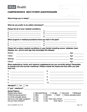  New Patient Questionnaire 2015-2024