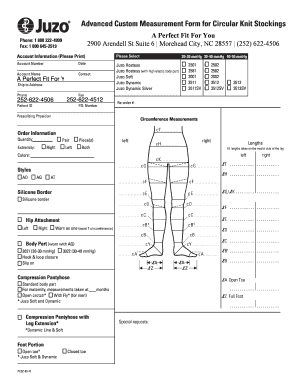 Juzo Custom Order Form