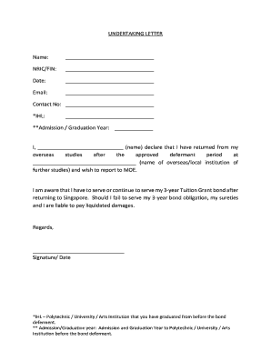 Letter of Undertaking Singapore  Form