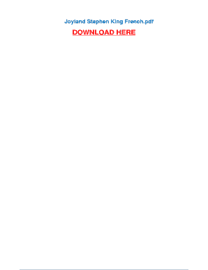 Joyland Stephen King PDF  Form