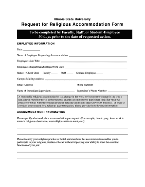 Religious Accommodation Request Form