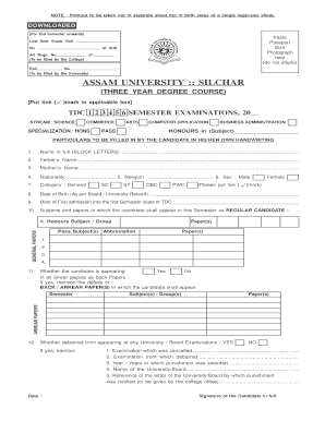 Tdc Form