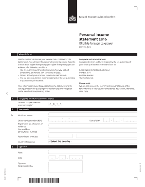 Personal Income Statement Eligible Foreign Taxpayer Eu Eer Form