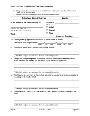 11 Form 2 InitialAnnualFinal Report of Guardian Iowacourts