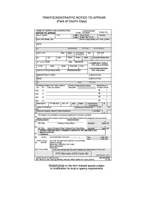 TR 130 TrafficNontraffic Notice to Appear Judicial Council Forms