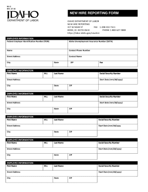 Idaho New Hire Reporting  Form