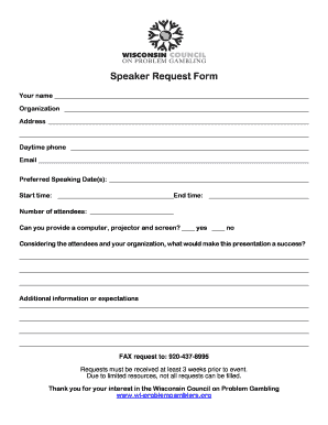 Speaker Request Form Template