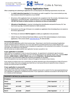 Estate Tenancy Application Form