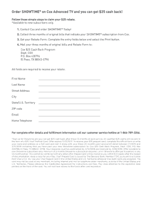 Cox Rebate  Form